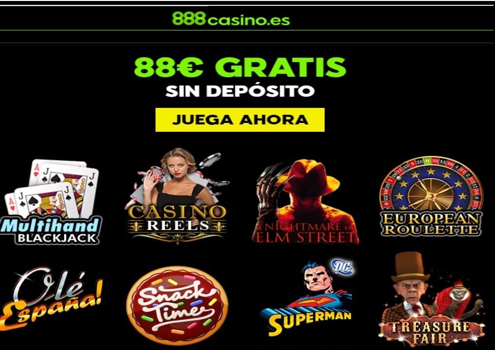 88 euros gratis para jugar en Casino 888