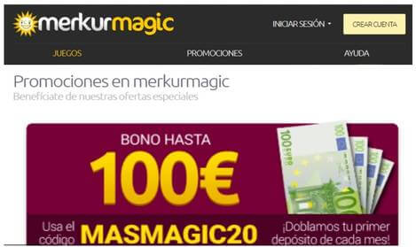 Bono de hasta 100 euros Merkurmagic