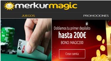 Por primer depósito en Merkurmagic hasta 200 euros adicionales